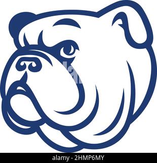 Bulldog anglais simple Line Art Illustration de Vecteur