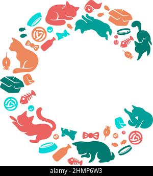 Ensemble de chatons (chats) amusants faites une lettre en forme de C. Illustration de Vecteur
