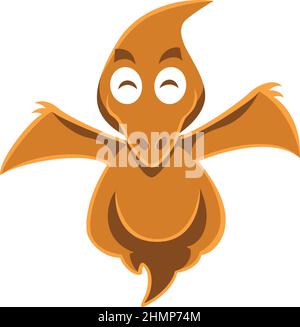 Pterodactyl mignon dessin de personnage de dessin animé Illustration de Vecteur