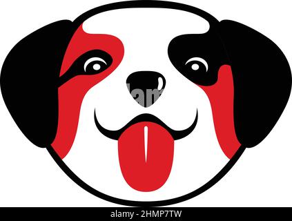 Un petit chien mignon montre sa langue Illustration de Vecteur