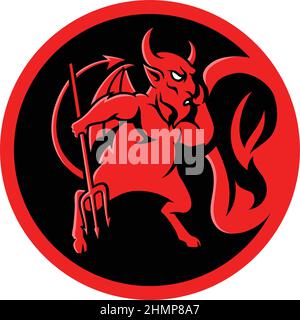 Mal rouge debout sur l'épaule Illustration de Vecteur