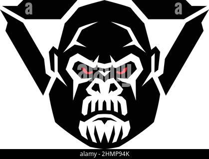 Design audacieux de la tête du vecteur Gorilla agressif Illustration de Vecteur