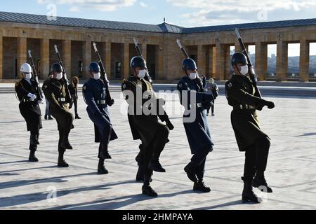 Anitkabir, Ankara (Turquie) - changement des gardes au mausolée d'Atatürk Banque D'Images