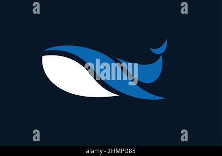 Conception abstraite simple de la baleine bleue Illustration de Vecteur