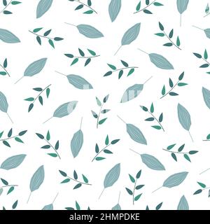 Élégant motif fleuri sans couture, feuilles exotiques abstraites. Arrière-plan de texture de feuillage vectoriel répétitif artistique pour le textile Illustration de Vecteur