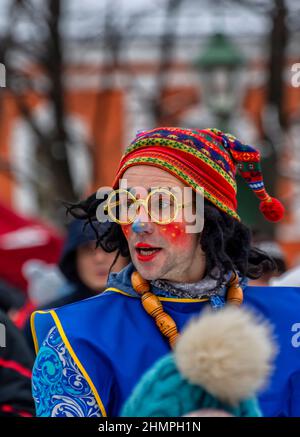 Île Rabbit. Saint-Pétersbourg. Russie. 03/01/2020. Célébration de Maslenitsa sur le territoire de la forteresse Pierre-et-Paul à Saint-Pétersbourg. Banque D'Images