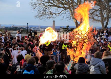 Carnaval occitan organisé par les écoles de Calandretas à Montpellier. Occitanie, France Banque D'Images