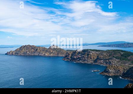 Île du Sud du Parc naturel des Îles Cies, Galice, Espagne Banque D'Images