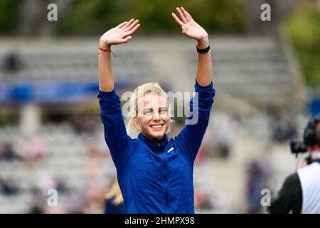 Yuliya (Yuliia) Levchenko (High Jump féminin) d'Ukraine s'épare lors de l'IAAF Wanda Diamond League, Meeting de Paris Athletics event le 28 août, Banque D'Images