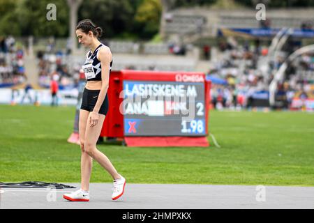 Mariya (Maria) Lasitskene (Women's High Jump) de Russie participe à la compétition de l'IAAF Wanda Diamond League, Meeting de Paris Athletics, le 28 août, Banque D'Images