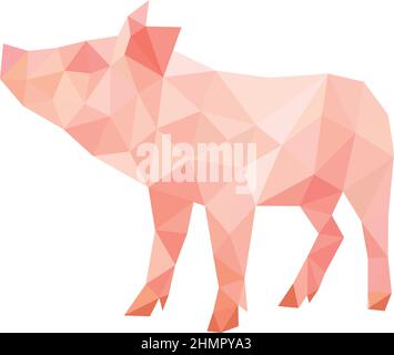 animal de porc de style moderne polygonal Illustration de Vecteur