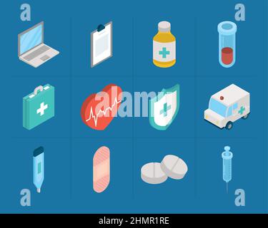 ensemble d'icônes de services médicaux Illustration de Vecteur