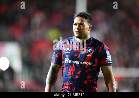 Bristol, Royaume-Uni. 11th févr. 2022. Alapati Leiua de Bristol Bears lors du match de rugby Gallagher Premiership entre Bristol Rugby et London Irish à Ashton Gate, Bristol, Angleterre, le 11 février 2022. Photo de Scott Boulton. Utilisation éditoriale uniquement, licence requise pour une utilisation commerciale. Aucune utilisation dans les Paris, les jeux ou les publications d'un seul club/ligue/joueur. Crédit : UK Sports pics Ltd/Alay Live News Banque D'Images