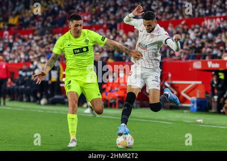 Séville, Espagne. 11th févr. 2022. Youssef en-Nesyri de Sevilla CF pendant le match de la Liga Santader entre Sevilla CF et Elche CF à Ramon Sanchez Pizjuan à Séville, Espagne, le 11 février 2022. (Credit image: © Jose Luis Contreras/DAX via ZUMA Press Wire) Credit: ZUMA Press, Inc./Alamy Live News Banque D'Images