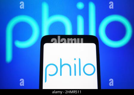Ukraine. 11th févr. 2022. Dans cette illustration, un logo Philo d'une société américaine de télévision sur Internet est visible sur un écran de smartphone. (Photo de Pavlo Gonchar/SOPA Images/Sipa USA) crédit: SIPA USA/Alay Live News Banque D'Images