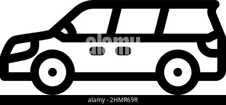 illustration vectorielle de l'icône de la ligne de transport d'un monospace Illustration de Vecteur