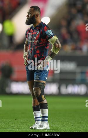 Bristol, Royaume-Uni. 11th févr. 2022. Semi Radradra de Bristol Bears, pendant le match à Bristol, Royaume-Uni le 2/11/2022. (Photo par Mike Jones/News Images/Sipa USA) crédit: SIPA USA/Alay Live News Banque D'Images