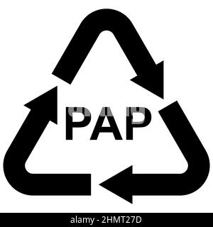 Symbole de recyclage papier papier déchets pap, triangle avec flèches recyclage papier pap Illustration de Vecteur