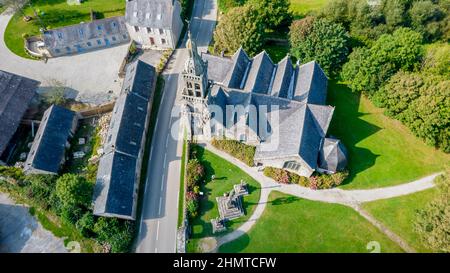 France, Bretagne, Plomodiern, Sainte-Marie du Menez Hom, Calvaire, Banque D'Images