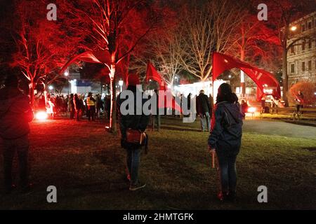 Autriche. 11th févr. 2022. Le Parti social-démocrate (SPÖ) a organisé un rassemblement pour se souvenir de la "guerre civile autrichienne" du 12 au 15 février 1934 et des victimes de l'austrofascisme. Credit: GEORG GASSAUER/Alay Live News Banque D'Images