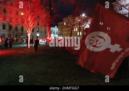 Autriche. 11th févr. 2022. Le Parti social-démocrate (SPÖ) a organisé un rassemblement pour se souvenir de la "guerre civile autrichienne" du 12 au 15 février 1934 et des victimes de l'austrofascisme. Credit: GEORG GASSAUER/Alay Live News Banque D'Images