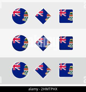 Ensemble d'icônes de drapeau des îles Caïmans, drapeau vectoriel des îles Caïmans. Trois versions d'ICON. Illustration de Vecteur