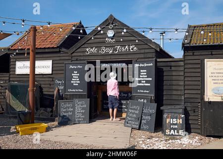 The Sole Bay Fish Company, port de Southwold, Suffolk, Angleterre. Banque D'Images