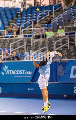 Delray Beach, États-Unis. 11th févr. 2022. Tommy Haas (GER) vu en action pendant ATP Champions, Legends Tour au Delray Beach Open 2022 en Floride. Score final; Tommy Haas 1:0 Jan-Michael Gambill. Crédit : SOPA Images Limited/Alamy Live News Banque D'Images