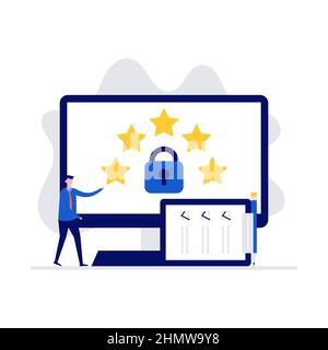 Nouveau concept européen d'illustration vectorielle GDPR. Réglementation générale sur la protection des données. Style moderne et plat pour la page d'arrivée, l'application mobile, l'affiche, la brochure et le Web Illustration de Vecteur