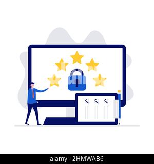 Nouveau concept européen d'illustration vectorielle GDPR. Réglementation générale sur la protection des données. Style moderne et plat pour la page d'arrivée, l'application mobile, l'affiche, la brochure et le Web Illustration de Vecteur