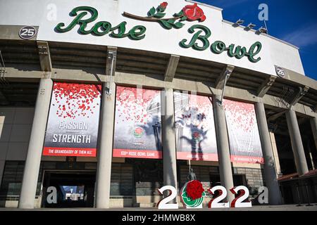 Vue générale du stade Rose Bowl avant le match du Rose Bowl entre les Utah Utes et les Ohio State Buckees, samedi 1 janvier 2022, i Banque D'Images