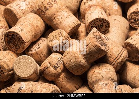 tas de bouchons à champagne Banque D'Images