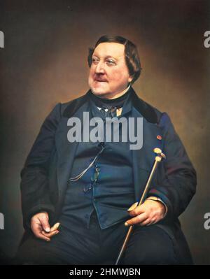 Gioacchino Rossini (1792-1868), compositeur italien. Photo par Carjat. Colorié ultérieurement - (Gioachino Rossini — Gioacchino Rossini) Banque D'Images