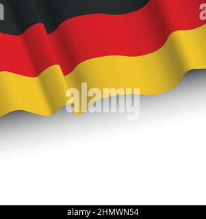 Arrière-plan avec l'Allemagne drapeau ondulé sur blanc Illustration de Vecteur