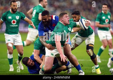 Le Tadhg Furlong d'Irlande en action pendant le match Guinness six Nations au Stade de France, Paris. Date de la photo: Samedi 12 février 2022. Banque D'Images