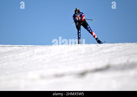 Jessie Diggins (Etats-Unis), prise de vue d'ambiance, 8 FÉVRIER 2022 - ski de fond : qualification Sprint Classic individuelle des femmes pendant la Beijing 2022 Banque D'Images