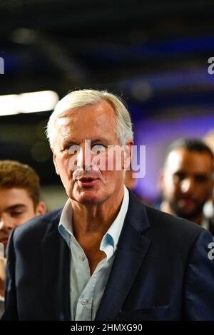 Michel Barnier, candidat à la présidence pour 2022, membre du parti de droite français les Républicains (LR) lors de l'année 'Campus des jeunes Republic Banque D'Images