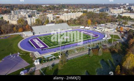 Stade Western Alumni à London Ontario Canada, stade de l'équipe de football et d'athlétisme Western Mustangs. Banque D'Images