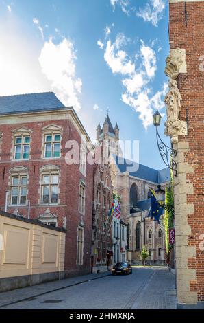 BRUGES, BELGIQUE - 18 AOÛT 2013 : paysage urbain, architecture à Bruges, Flandre, Belgique Banque D'Images