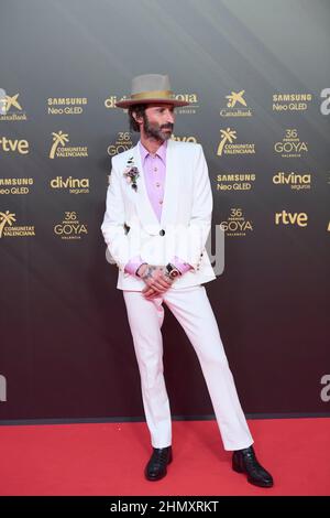 12 février 2022, Valence, Valence, Espagne: Leyva assiste aux Prix Goya 36th - tapis rouge au Palau des Arts Reina Sofia le 12 février 2022 à Valence, Espagne (Credit image: © Jack Abuin/ZUMA Press Wire) Banque D'Images
