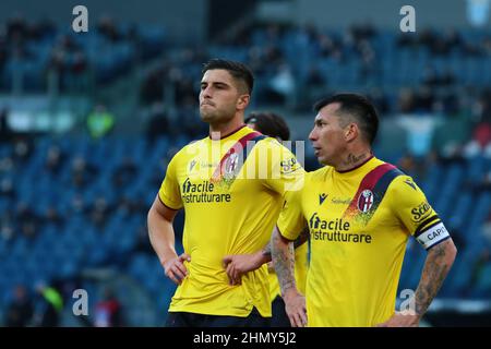 Roma, Italie. 12th févr. 2022. Gary Medel du FC de Bologne lors de la série italienne Un match de football 2021/22 entre S.S. Lazio et le FC de Bologne au stade Olimpico à Rome, Italie le 12th février 2022 (photo de Raffaele Conti/Pacific Press) Credit: Pacific Press Media production Corp./Alay Live News Banque D'Images