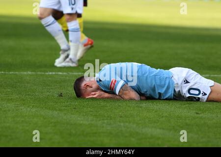 Rome, Rome, Italie. 12th févr. 2022. Mattia Zaccagni de SS LAZIO lors de la série italienne Un match de football 2021/22 entre S.S. Lazio et le FC de Bologne au stade Olimpico de Rome, Italie, le 12th février 2022 (Credit image: © Raffaele Conti/Pacific Press via ZUMA Press Wire) Banque D'Images