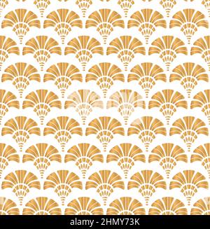 Motif géométrique clair Gatsby Art Deco Gold sur fond blanc Illustration de Vecteur