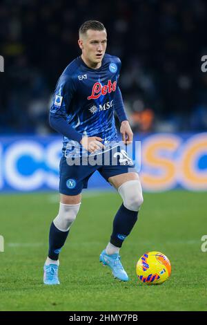 Piotr Zielinski, milieu de terrain polonais de SSC Napoli, contrôle le ballon pendant le match de football de la série A entre SSC Napoli et Inter. Napoli Inter Draw 1-1. Banque D'Images