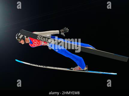 Zhangjiakou, Chine, Jeux olympiques d'hiver de 2022, 11 février 2022 : Kevin Bickner des États-Unis pendant le saut à ski au parc des neiges de Zhangjiakou. Prix Kim/CSM. Banque D'Images