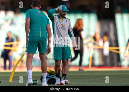 Sydney, Australie. 13th février 2022. Pendant le deuxième match de la série internationale T20 entre l'Australie et le Sri Lanka au Sydney Cricket Ground le 13 février 2022 à Sydney, Australie. (Usage éditorial seulement) Credit: Izhar Ahmed Khan/Alamy Live News/Alamy Live News Banque D'Images