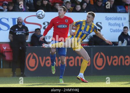 Will Wright de Dagenham et Redbridge et Glen Taylor de Spennymoor pendant Dagenham & Redbridge vs Spennymoor Town, Buildbase FA Trophy football au Th Banque D'Images