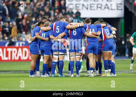 Paris, France. 12th févr. 2022. Équipe française pendant le match entre LA FRANCE et L'IRLANDE, match du Tounament des six Nations au stade du Stade de France, le 12 2022 février à Paris, France. Photo de Loic BARATOUX/ABACAPRESS.COM crédit: Abaca Press/Alay Live News Banque D'Images