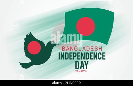 Journée de l'indépendance du Bangladesh. Modèle de vecteur du jour d'indépendance pour la bannière, la carte, l'affiche, l'arrière-plan. Illustration de Vecteur