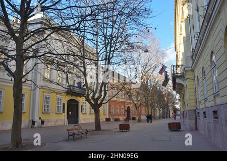 Miskolc, une grande ville du nord de la Hongrie: rue dans le centre Banque D'Images